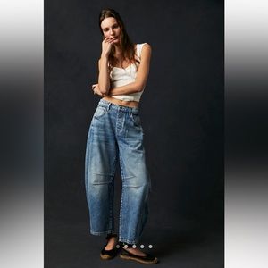We The Free Lucky You Mid-Rise Barrel Jeans
